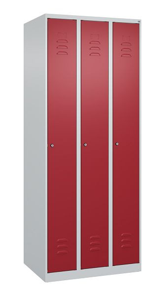 C+P Umkleidespind Classic PLUS, 3 Abteile, 1850x750x500mm, 7035/3003, Zylinderschlösser, 080000-39 S10013