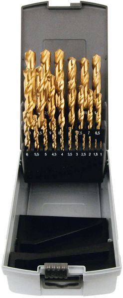 ELMAG HSS-Spiralbohrerkassette, 25teilig, 1-13mm, TiN-beschichtet, 82031