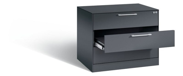 C+P Schubladenschrank Asisto, H710xB800xT600mm, Farbe: Schwarzgrau, Bügelgriff, 146273-324 S10007