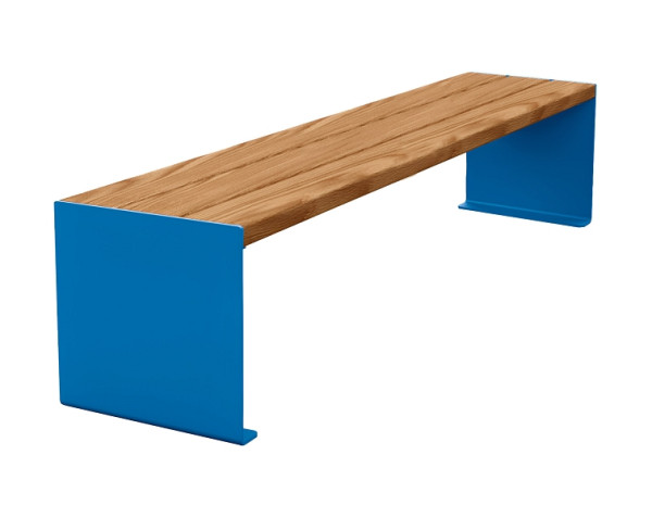 Procity Sitzbank Kube, 1800 mm, Stahl & Holz Ohne Rückenlehne, helle Eiche/RAL 5010, 306392.5010.CHEC