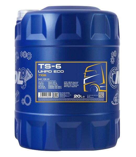 MANNOL Mehrbereichsöl 7106 TS-6 UHPD 10W-40 Eco, VE: 20 l, MN7106-20
