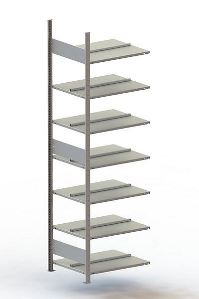 Meta S3 Büro Steckregal Compact AR 2500x750x600 mm, verzinkt, Bodenanzahl: 7, 200177369