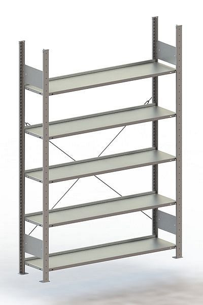 Meta Büro Steckregal Compact GR 1850x1250x300 mm, RAL 7035, Bodenanzahl: 5, 20077638