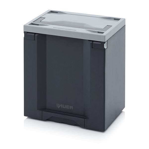 Auer Toolboxen Pro, 40 x 30 x 45 cm, Box dunkelgrau, Deckel hellgrau, TB 4344 F4