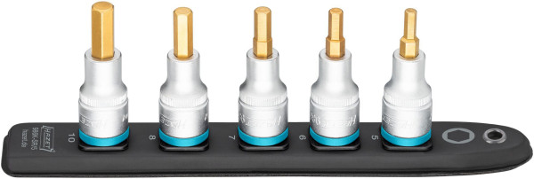 Hazet SmartRail, Vierkant hohl 12,5 mm (1/2 Zoll), Innen-Sechskant Profil, Anzahl Werkzeuge: 5, 5-10, 986K-SR/5