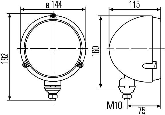 HELLA Hauptscheinwerfer - M133 - 12V - Anbau - E4 10198/ECE - rechts/links, 1A3 996 162-607