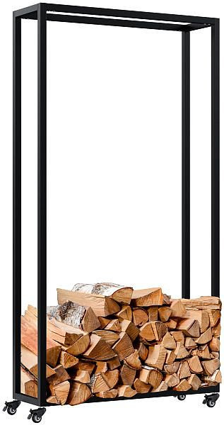 CLP Kaminholzständer Hilta 25x80x150 cm, schwarz, 326621