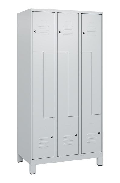 C+P Z-Spind Classic PLUS, Füße, 6 Abteile, 1800x900x500mm, 7035/7035, Zylinderschlösser, 0800137-306 S10024