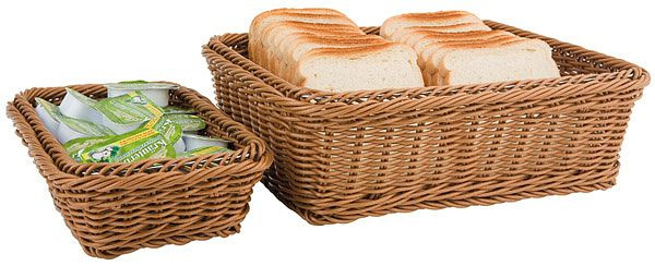 APS GN 1/2 Korb, 32,5 x 26,5 cm, Höhe: 6,5 cm, Polypropylen, hellbraun, mit Edelstahldraht im Rand, 40262
