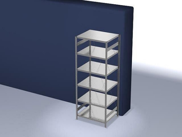 hofe Fachboden-Grundregal, 2500x800x1000 mm, 6 Fachebenen, verzinkt, 230 kg Fachlast, 2500 kg Feldlast, einseitige Bedienung, HZG25810XM