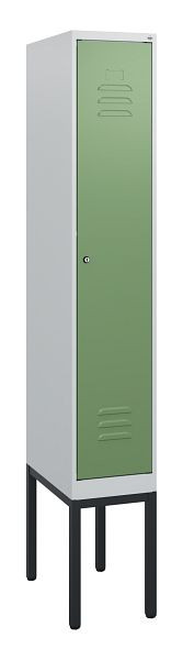 C+P Umkleidespind Classic PLUS, Gestell, 1950x300x500mm, 7035/6011, Zylinderschloss, 0800305-10 S10021