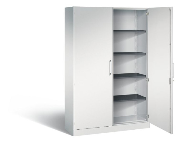 C+P Flügeltürenschrank Asisto, H1980xB1200xT435mm, Farbe: Lichtgrau, Bügelgriff, 5 OH, 141001-000 S10009