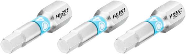 Hazet Bit, Sechskant massiv 6,3 (1/4 Zoll), Innen-Sechskant Profil, 4 mm, Anzahl Werkzeuge: 3, Schlüsselweite: 4 mm, 2204N-4/3