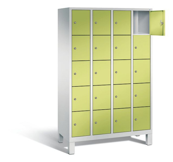 C+P Schließfachschrank Evolo, H1850xB1190xT500mm, Farbe: Lichtgrau / Viridingrün, 48010-405 S10114