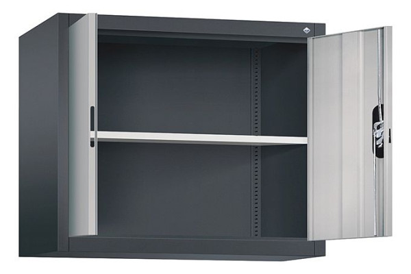 C+P Aufsatzschrank Acurado, H790xB930xT400mm, Farbe: Schwarzgrau / Weißaluminium, Muldengriff, 9265-000 S10203