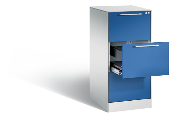 C+P Hängeregistraturschrank Asisto, H1010xB440xT600mm, Farbe: Lichtgrau / Enzianblau, Bügelgriff, 146245-311 S10022