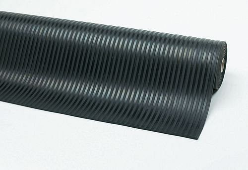 DENIOS Gummi-Anti-Rutsch-Läufer mit Grobrillen, 120 cm x 10 m, schwarz, 165096