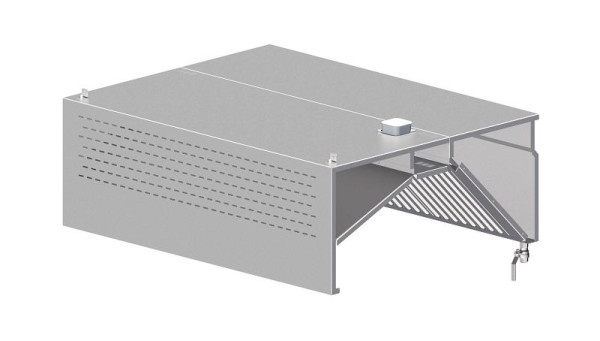 Stalgast Kompensations-Deckenhaube, Kastenform 2200 mm x 1800 mm mit Flammschutzfilter Typ B, DH221804