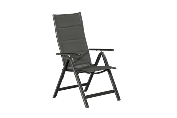 Merxx Taviano Klappsessel, Rückenlehne 5-fach verstellbar, gepadded, graphit/grau, 2er Set, Aluminiumgestell mit Textilbespannung, 50257-207