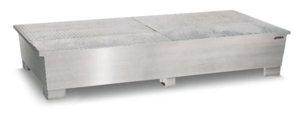 DENIOS Auffangwanne aus Edelstahl für 2 IBC à 1000 Liter, 328461