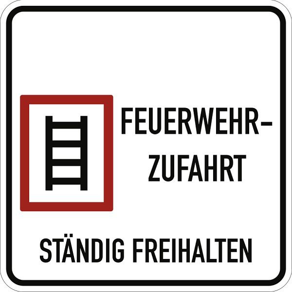 Moedel Feuerwehrzufahrt ständig freihalten, Aluminium, 500x500 mm, 57500