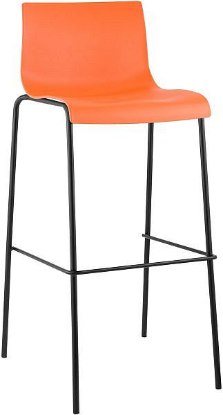 CLP Barhocker Hoover 4-Fuß Gestell schwarz, orange, 301720
