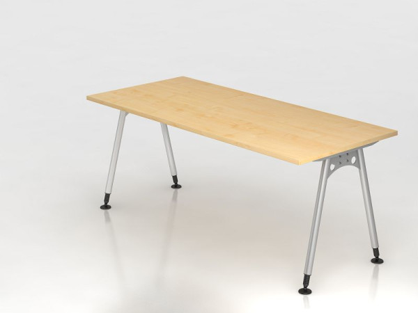 Hammerbacher Schreibtisch A-Fuß 180x80cm Ahorn, Rechteckform, VAS19/3/S