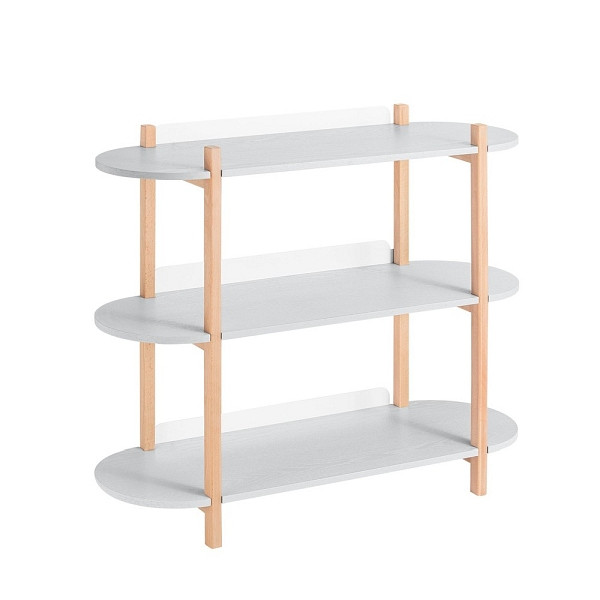 SoBuy Flurkonsolentisch mit drei Fächern Hellgrau 101x33x87cm, Nordisch, HSTR01-H-HG
