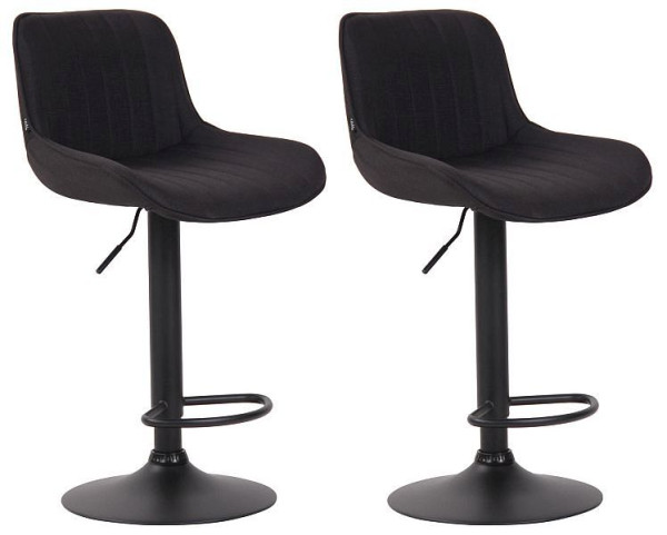 CLP Barhocker Lentini Stoff schwarz, schwarz, VE: 2 Stück, 320576