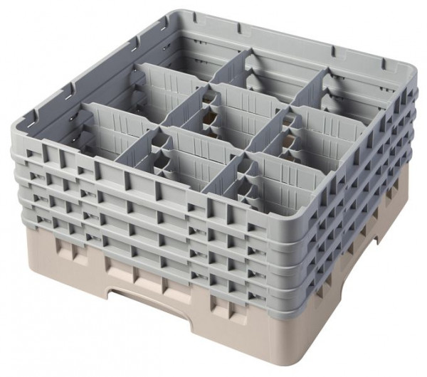 Cambro Spülkorb mit 9 Fächer Camrack® 21,5 cm Beige, 9S800184