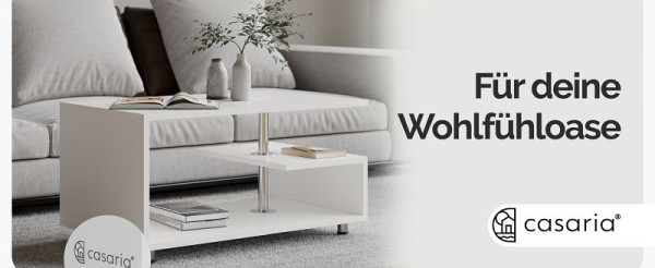 casaria Couchtisch Orlando Weiß 95x55x50cm, 109706, 4251779133031