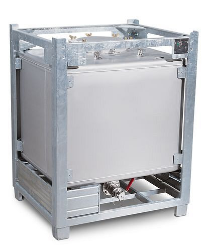 DENIOS IBC-Container TA aus Edelstahl, lebensmittelecht, 260139