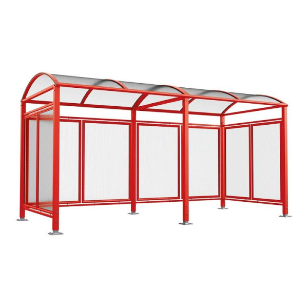 STEIN HGS PROCITY® Fahrradüberdachung Vierkantrohr „M” All-IN-ONE, Breite 5040 mm, Rot Ral 3020, 78356.0012