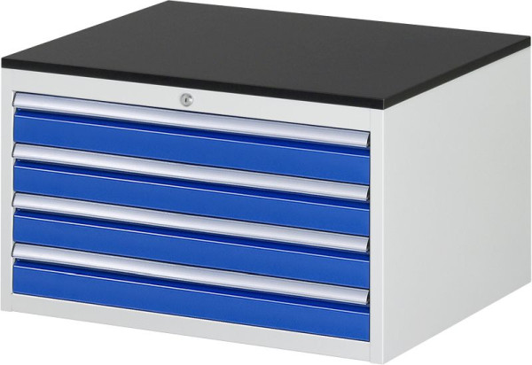 RAU Schubladenschrank Serie 7000, B770xT650xH460mm, 4 x Schublade-Größe-XL 4xH90mm, Arbeitsplatte mit Melaminharzbeschichtung, Stärke 19mm, 03-XL2.13A-M.11