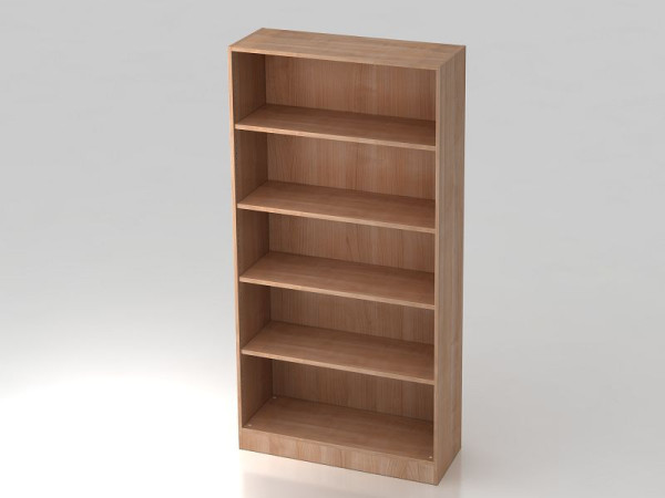 Hammerbacher Regal breit 5OH, Sockelblende Nussbaum, 100x40x200,4 cm (BxTxH), V6400/N