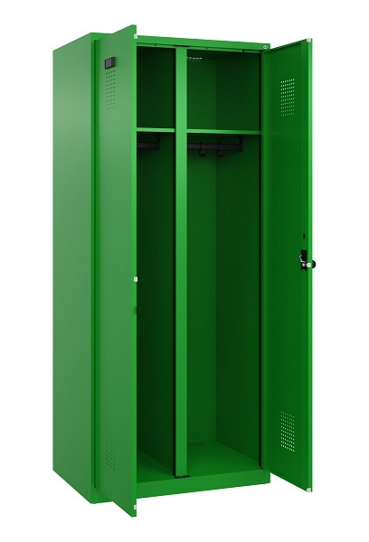 C+P Schwarz-Weiß-Spind Evolo PLUS, 2 Abteile, 1850x800x500mm, 6037/6037, Drehriegel, 049002-22 S10026