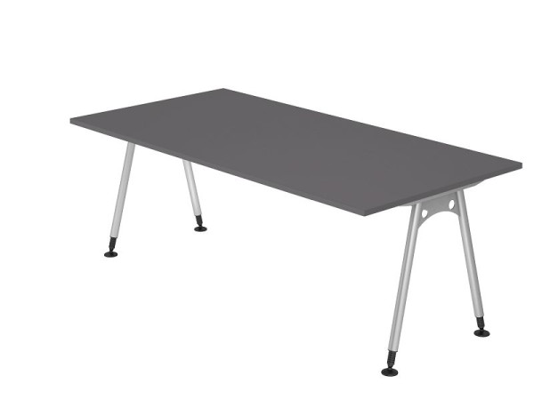 Hammerbacher Schreibtisch A-Fuß 200x100cm Graphit, VAS2E/G/S