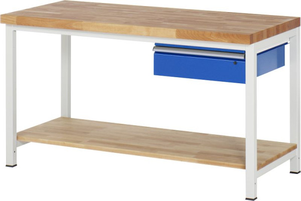 RAU Werkbank Serie 8000 - Gestell-Bauweise (Schweißgestell), 1x Schublade, 1500x840x700 mm, 03-8001A7-157B4S.11