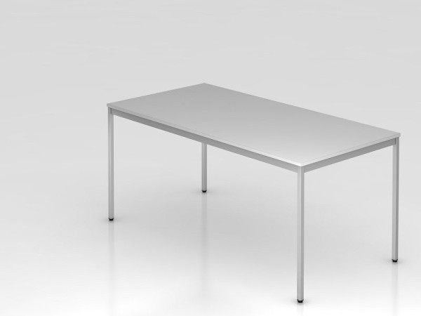 Hammerbacher Besprechungstisch Fuß Vierkant 160x80cm Grau, Rechteckform, VVS16/5/5