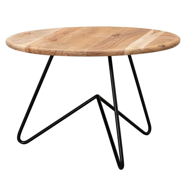 Wohnling Couchtisch 60x39,5x60 cm Akazie Massivholz/Metall, WL5.956
