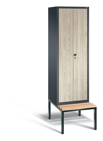 C+P Spind Evolo, 2 Abteile, H2090xB610xT815 mm, Anthrazit/MDF Esche, 48052-20 S10561