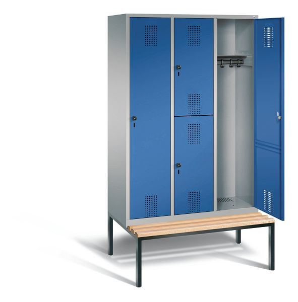 C+P Kombi-Spind Evolo, H2090xB1200xT815mm, Farbe: Weißaluminium / Enzianblau, 48650-32 S10019