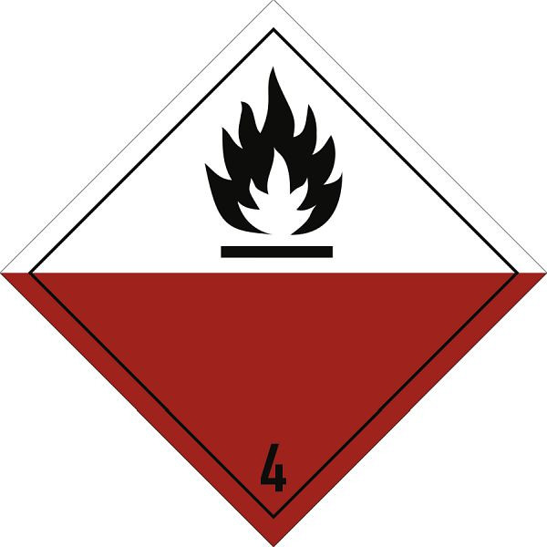 Moedel Gefahrzettel Klasse 4.2, Folie, 100x100 mm, VE: 1000 Stück/Rolle, 66026