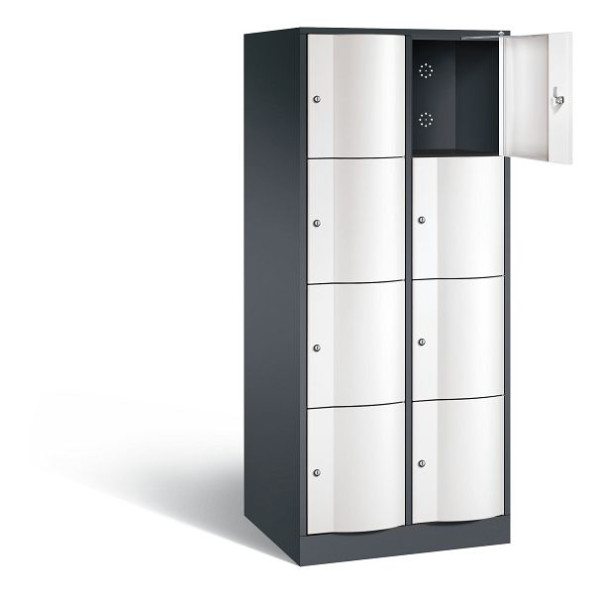 C+P XL-Schließfachschrank Resisto, H1950xB772xT640mm, Farbe: Schwarzgrau / Verkehrsweiß, 8470-273 S10037
