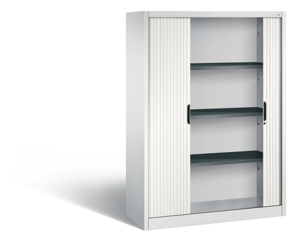C+P Rollladenschrank Omnispace, H1660xB1200xT420mm, Farbe: Lichtgrau / Verkehrsweiß, Griffmulde, 4 OH, 3213-00 S10147