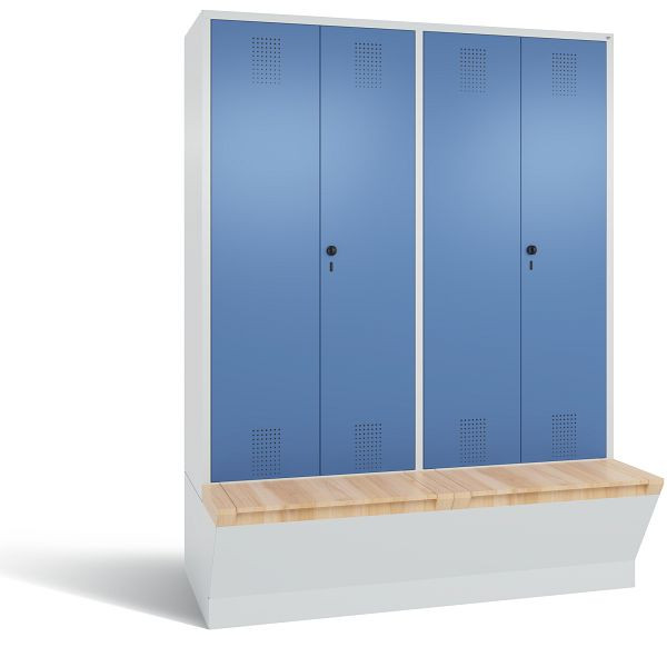 C+P Spind Evolo, 4 Abteile, H2090xB1590xT815 mm, Grau/Fernblau, 48056-42 S10120