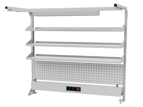 Bedrunka+Hirth Multi-Wand-Aufbau Breite 1500 mm, Maße in mm (B x H): 1500 x 1250, Obergestell mit Beleuchtung, 03.900.15.25Z