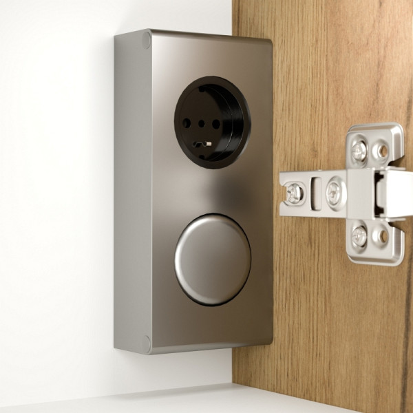 Posseik Spiegelschrank 70cm inkl. Design LED-Lampe und Glasböden eiche gold, PSPS70CM1000010DE