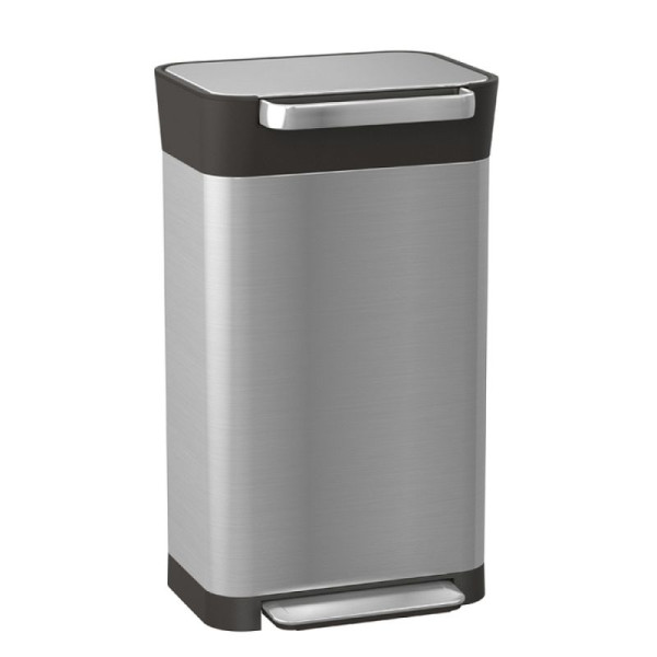 Stein HGS Abfallbehälter -Intelligent Waste Titan-, 30 Liter aus Edelstahl, mit Pedal und Müllpresse, 37801