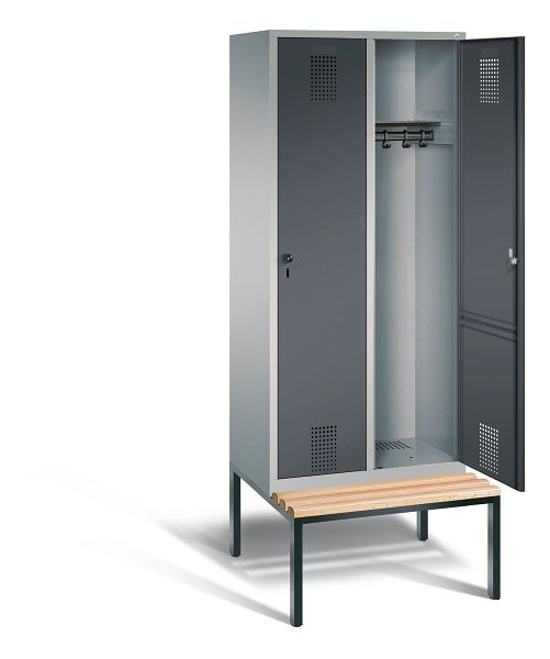 C+P Garderobenschrank Evolo, H2090xB810xT815mm, Farbe: Weißaluminium / Anthrazitgrau, 48050-22 S10363